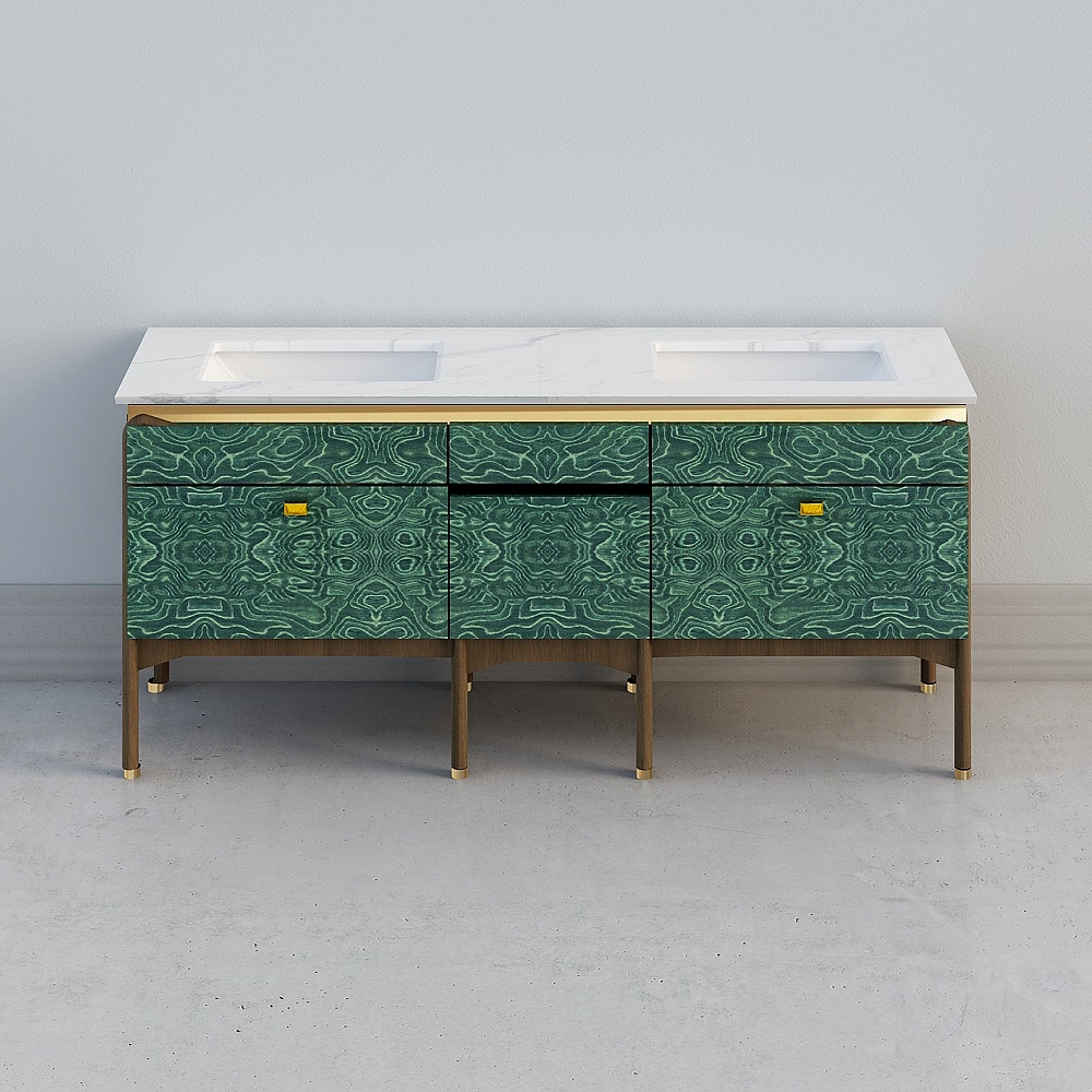 1958  1800 双盆 带凳子33D模型