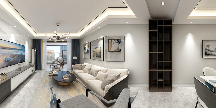 远方设计事务所-现代黑白灰风格A7区03户型-装修设计方案