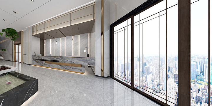 安居设计Mr彭-李总酒店大厅-装修设计方案