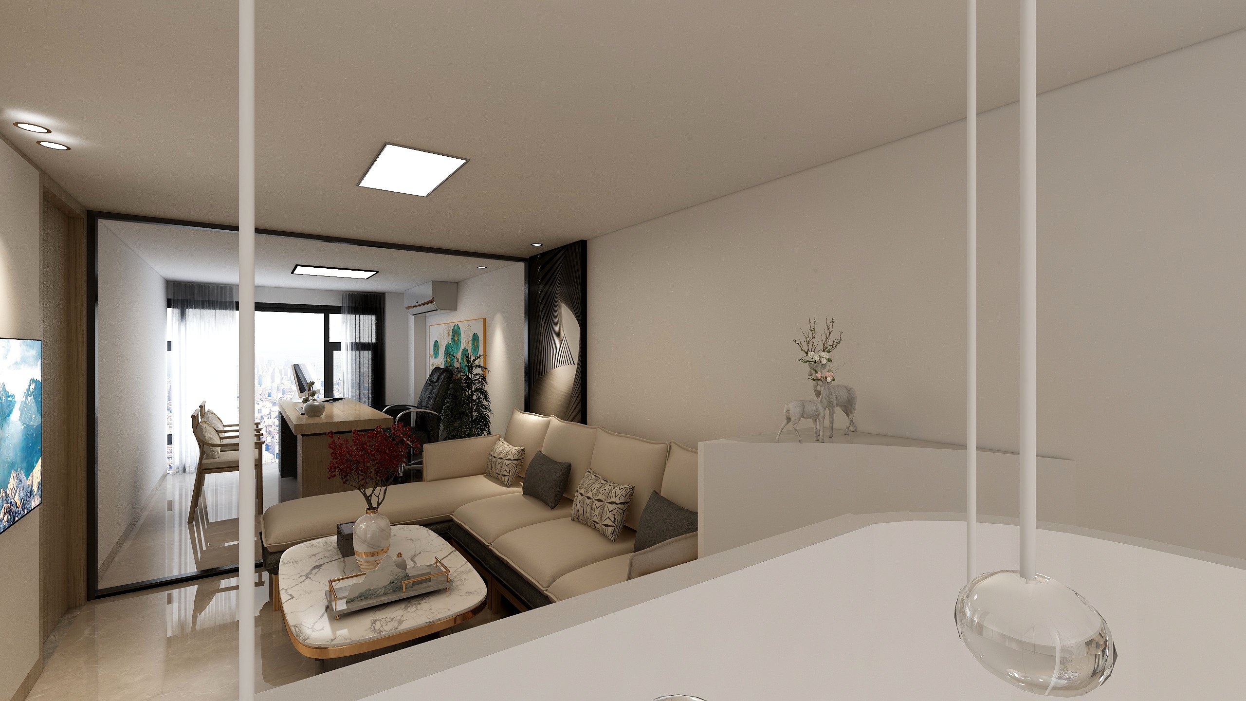 别墅大宅设计陈如生-邱总群升江山城复式办公室设计-装修设计方案