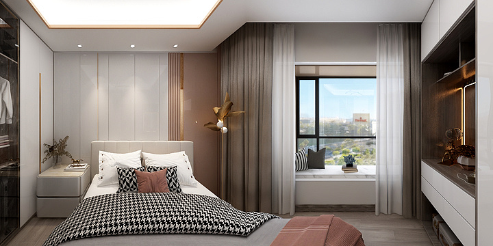 吴芳-中央首府 现代轻奢1365932-装修设计方案