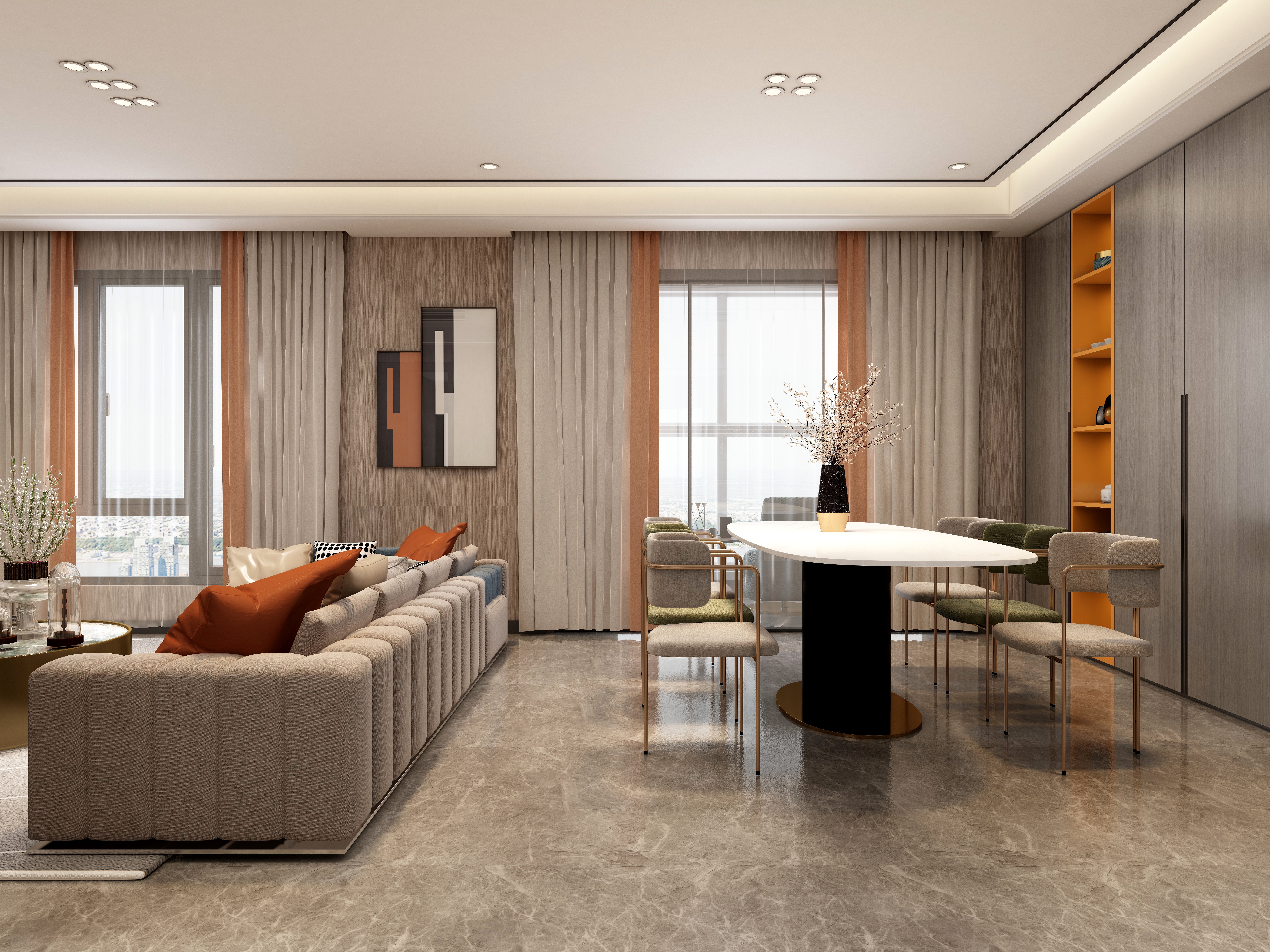 R李冉-【藏不住的美】—240平别墅港式轻奢装修效果图