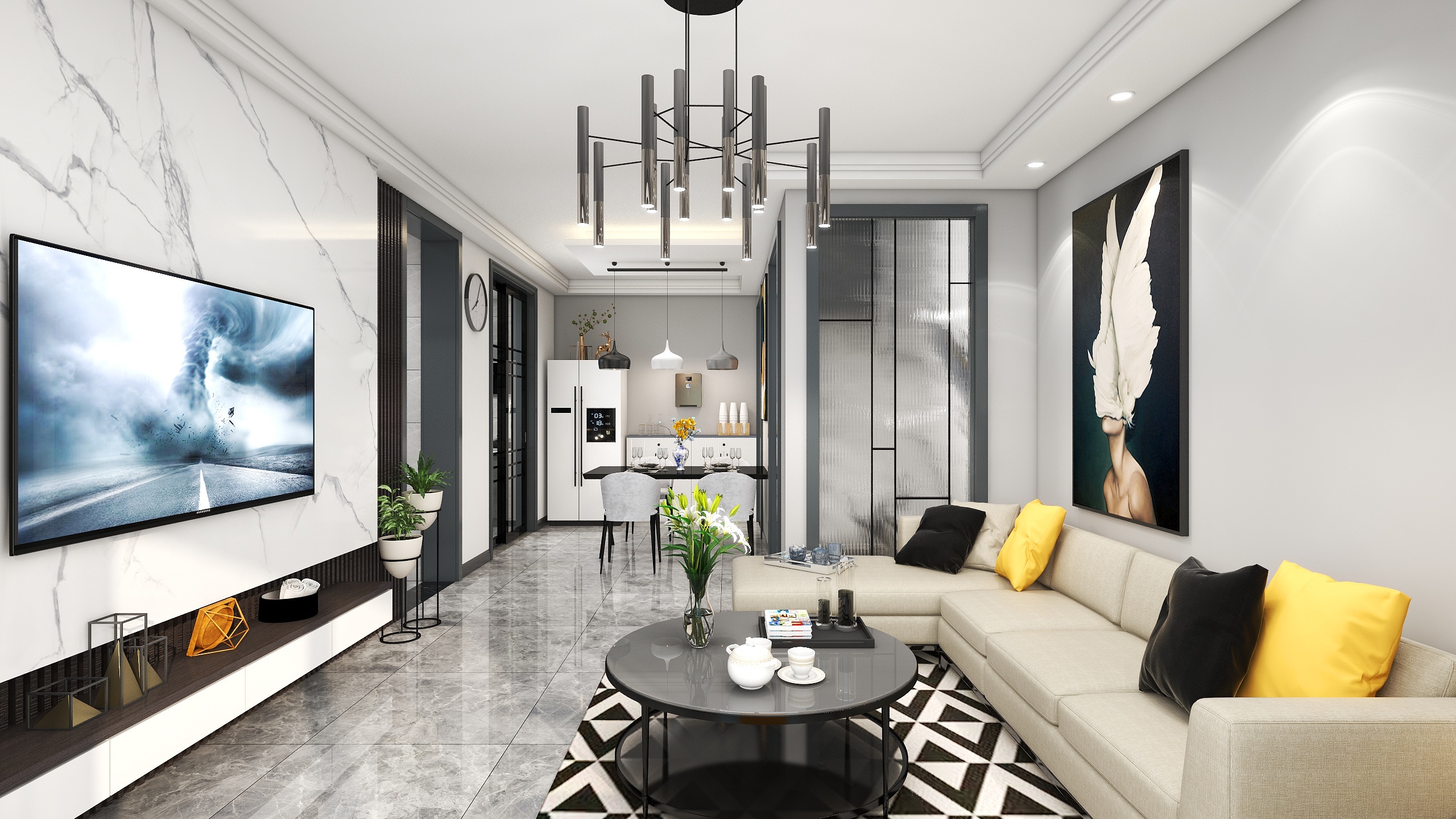 哎稻草人-《编织生活》115㎡现代简约装修效果图