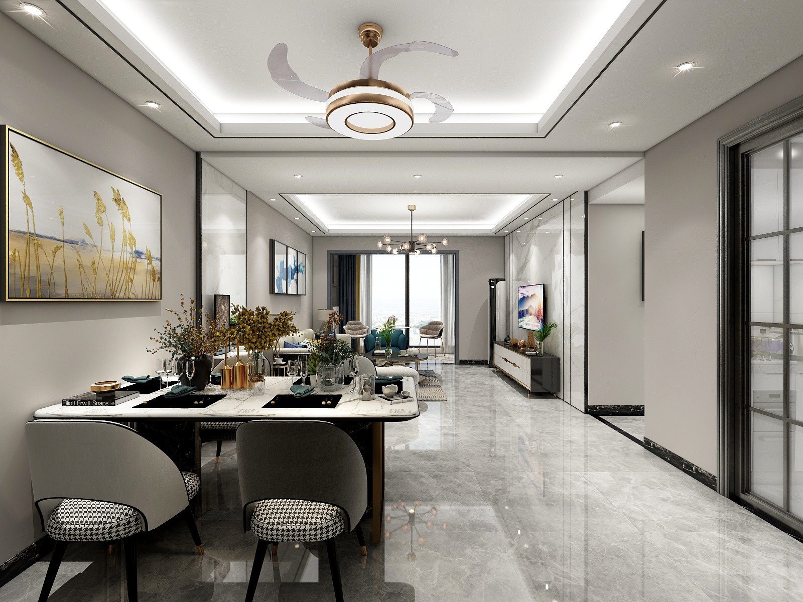 华夏杰装饰设计-现代轻奢装修效果图