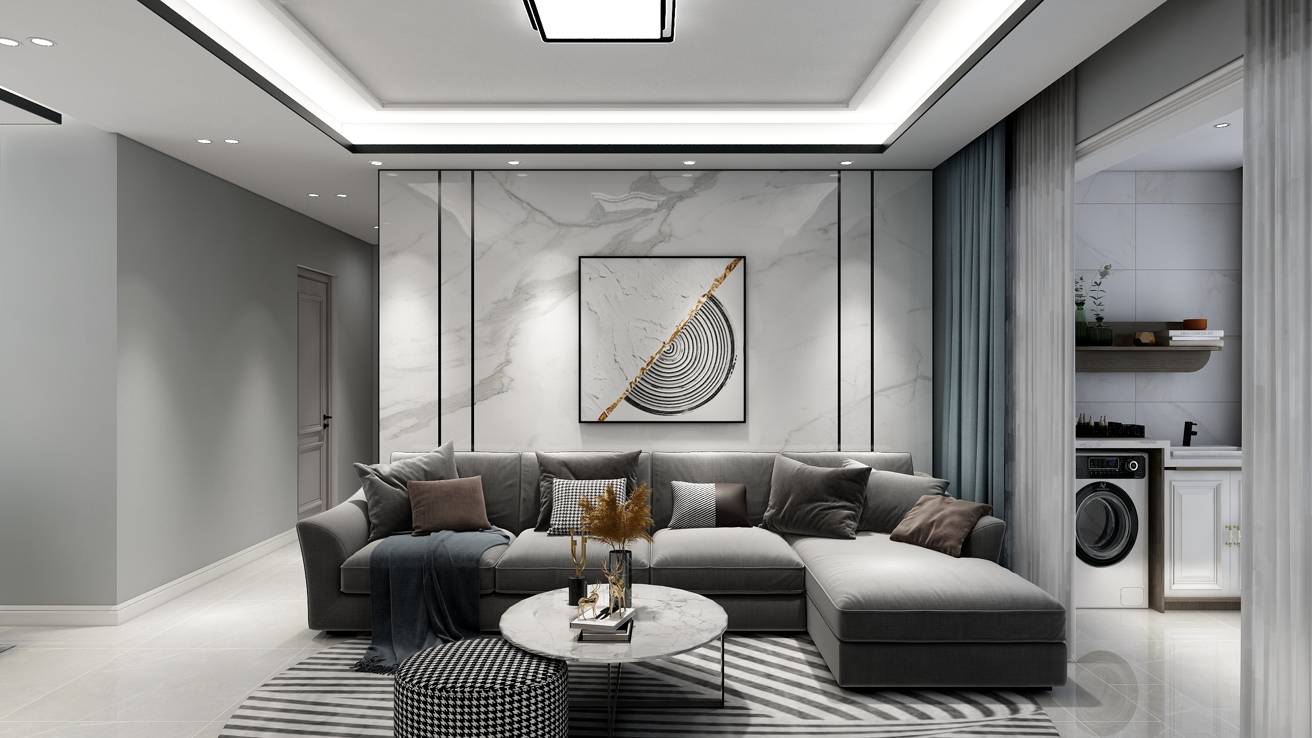 德普middot装饰-127平现代三居室《星华》装修效果图