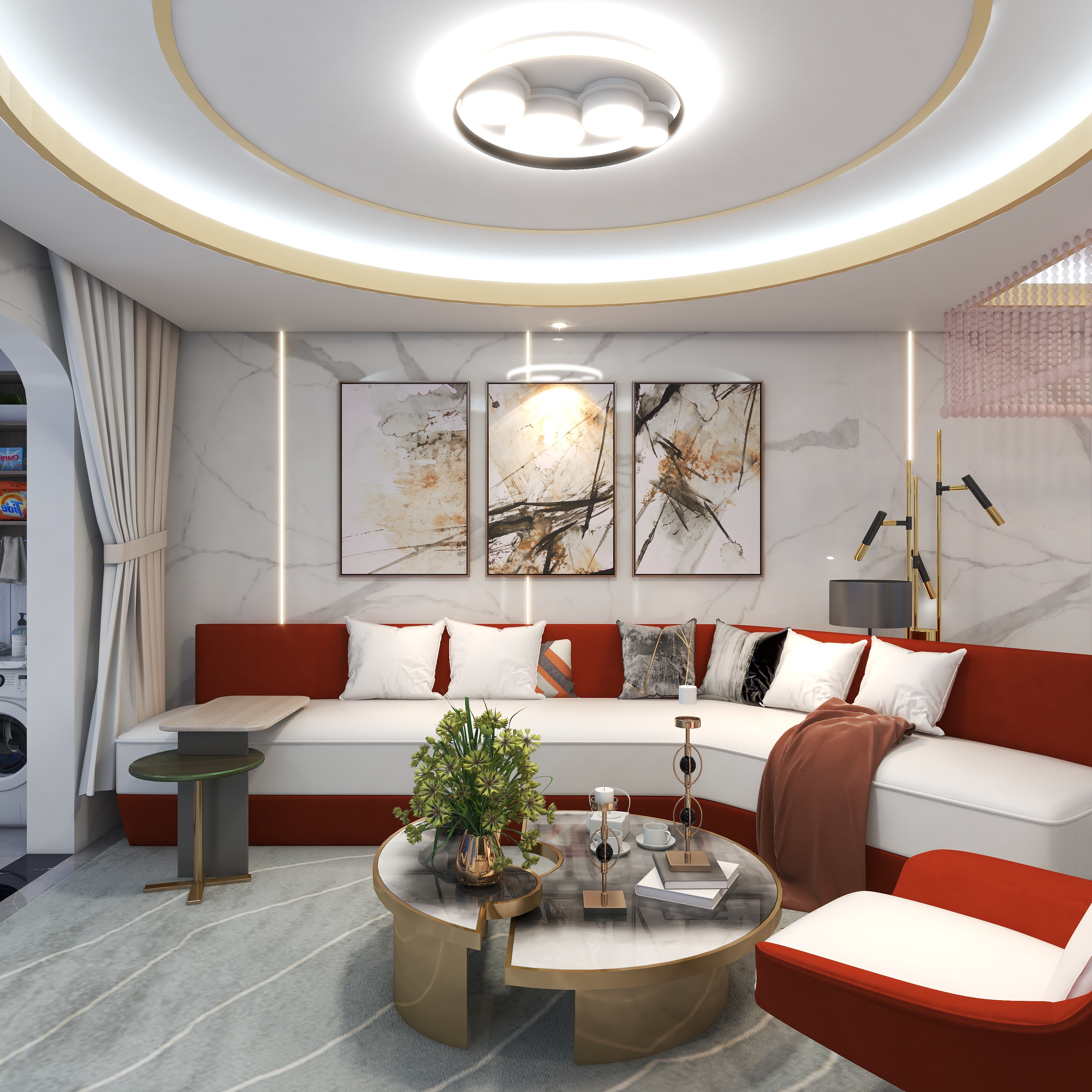 邓智勇-现代轻奢风-130㎡装修效果图