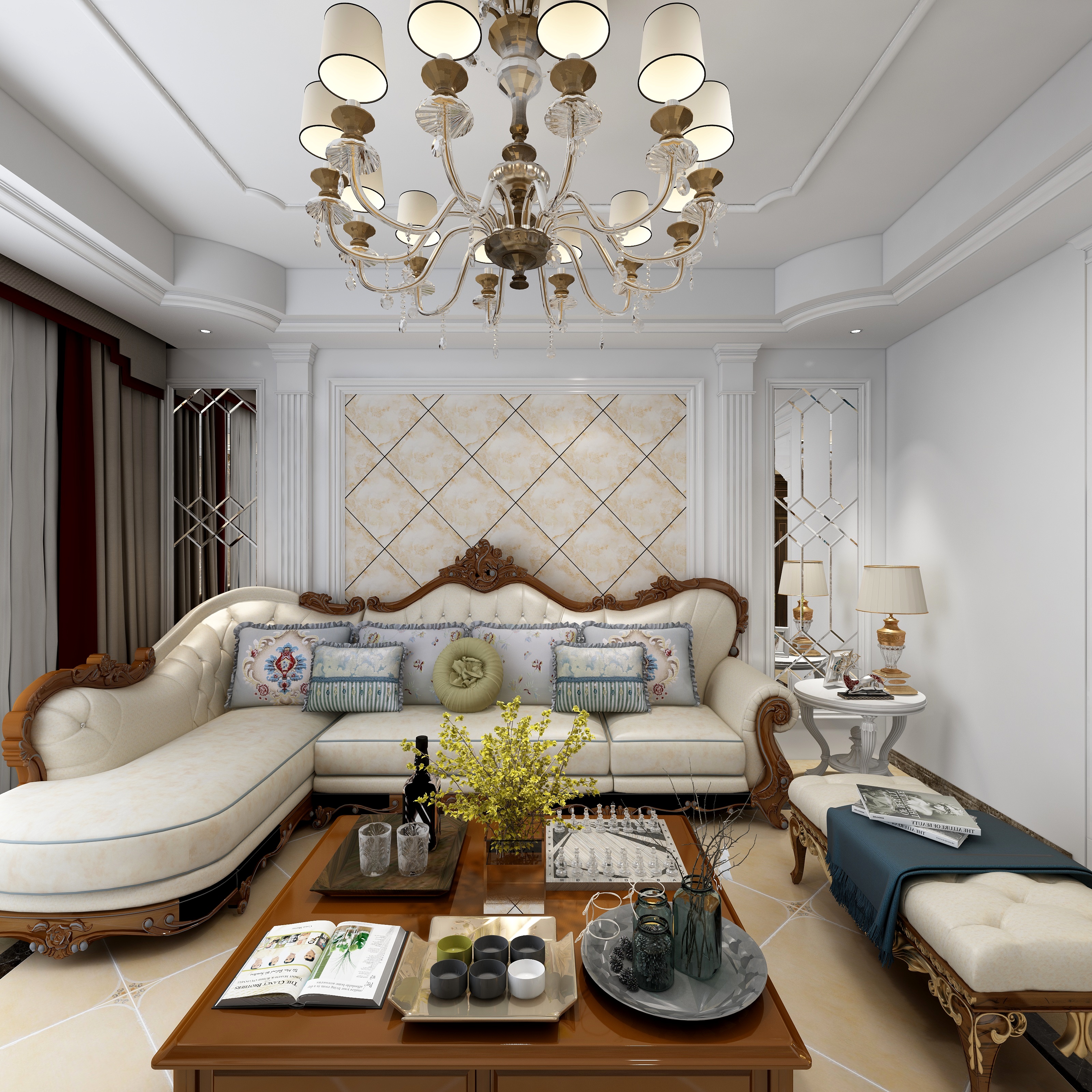 我姓C-简欧效果图-装修设计方案