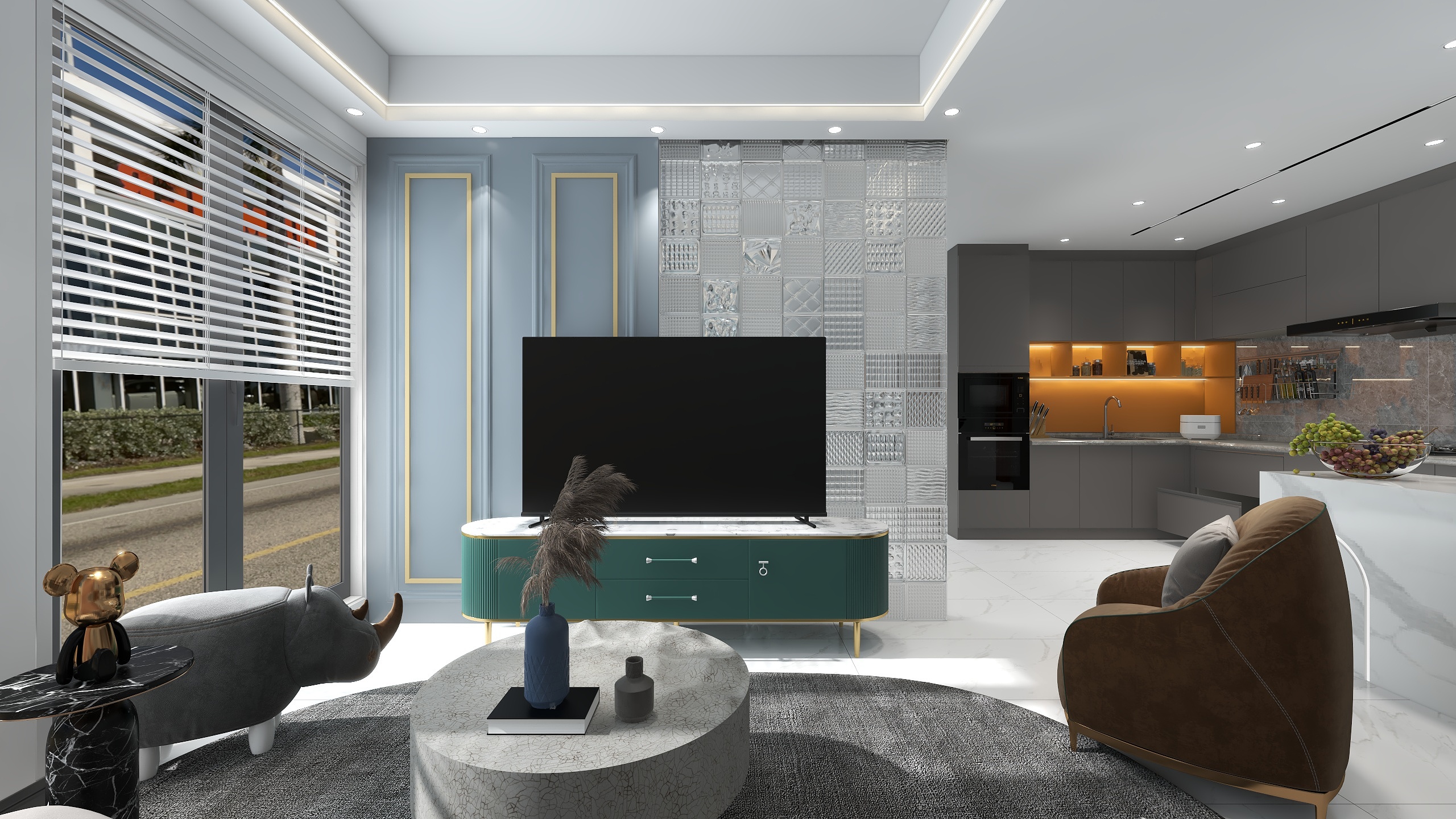 张雪松-loft公寓现代风装修效果图