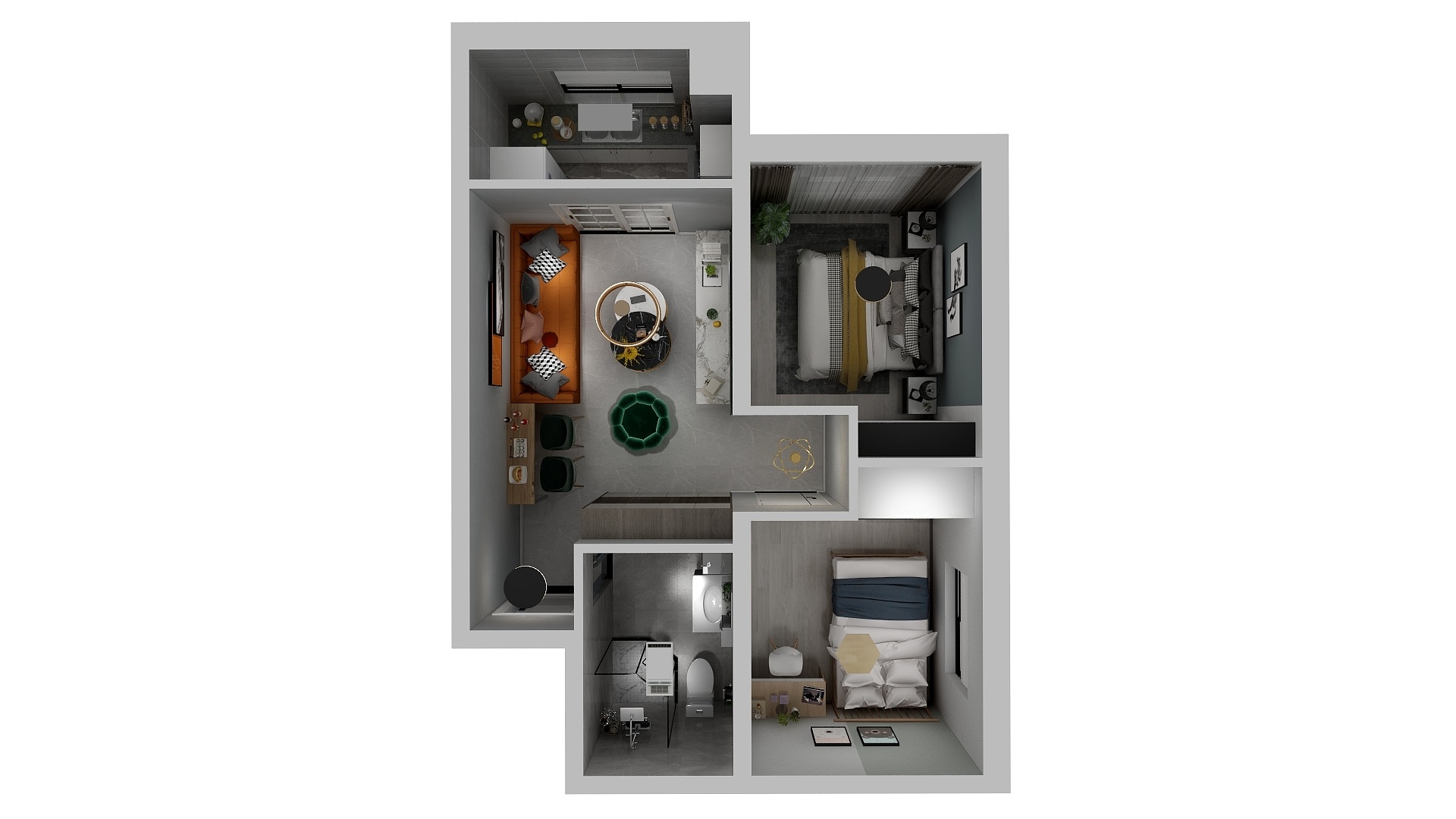 I柠檬糖o-公寓G户型-装修设计方案