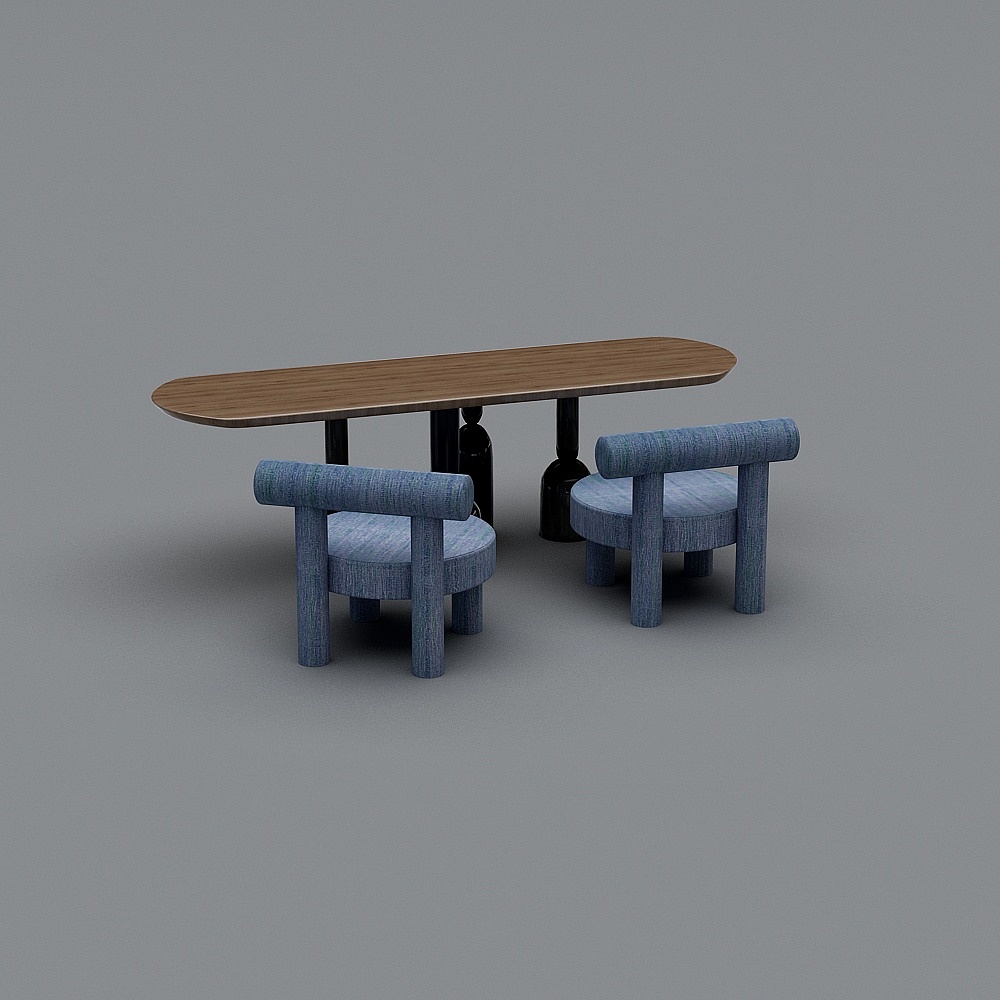 现代售楼处儿童娱乐区-桌椅组合3D模型