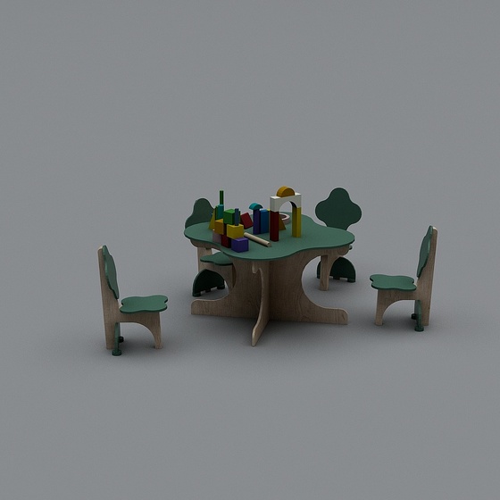 Modern children's activity area-table and chair combination