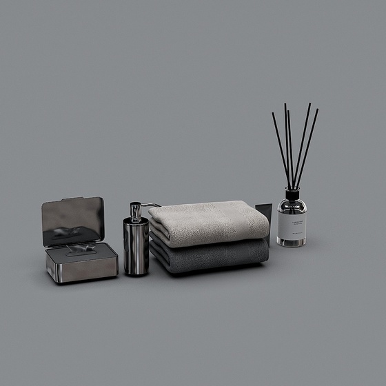 Bathroom Cosmetics Ornament 3D Model in Black