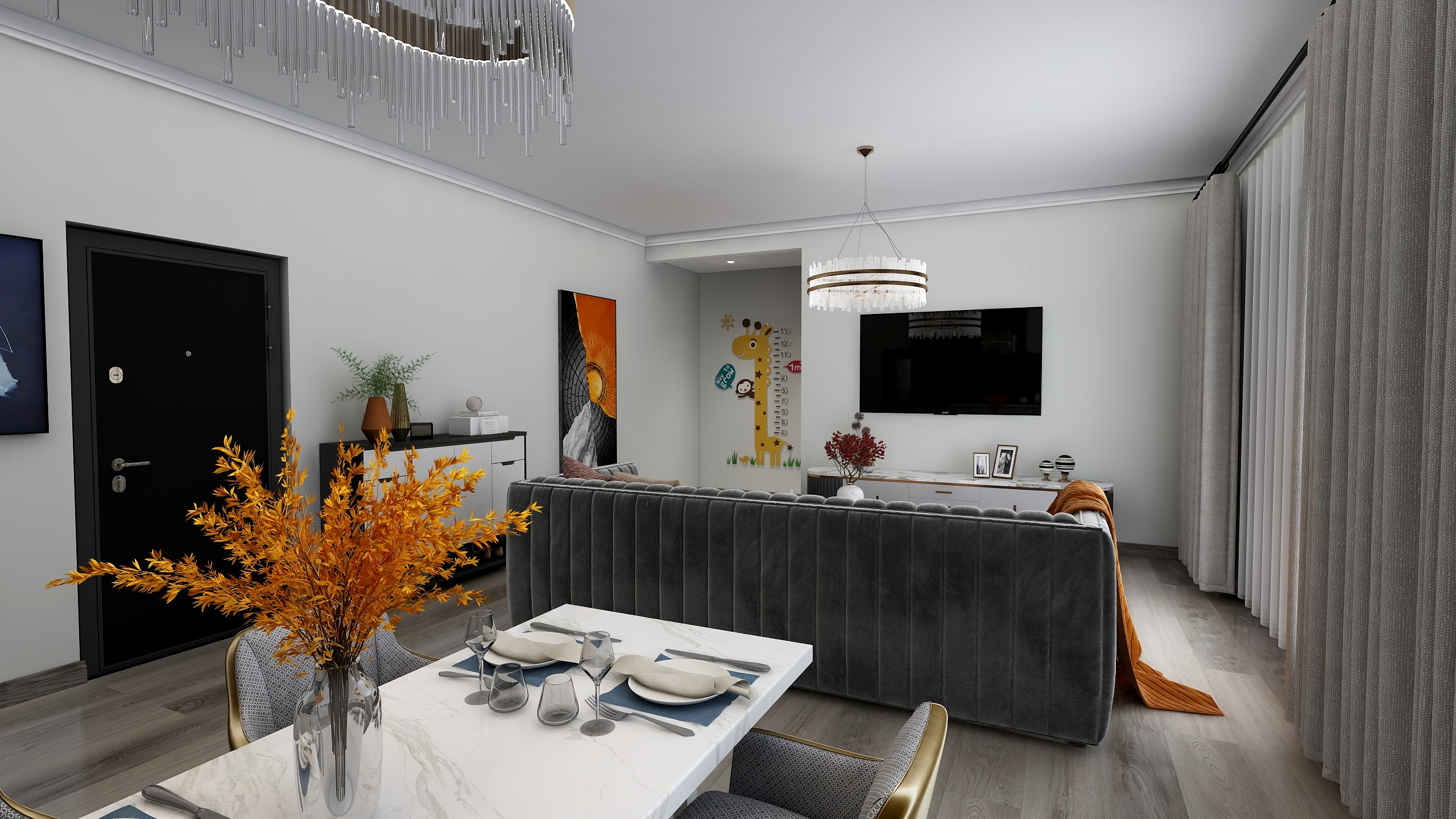 然格-中梁首府-127平方米-装修设计方案