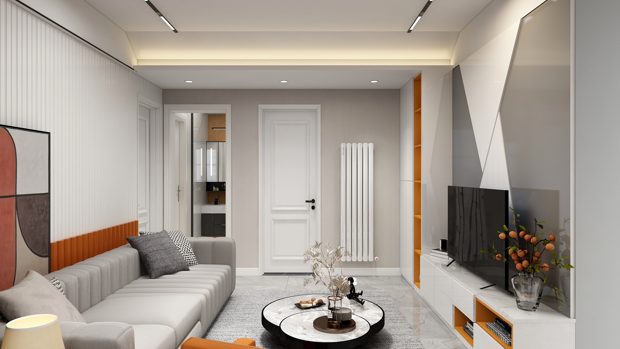 麦田设计工作室-现代简约85平装修效果图