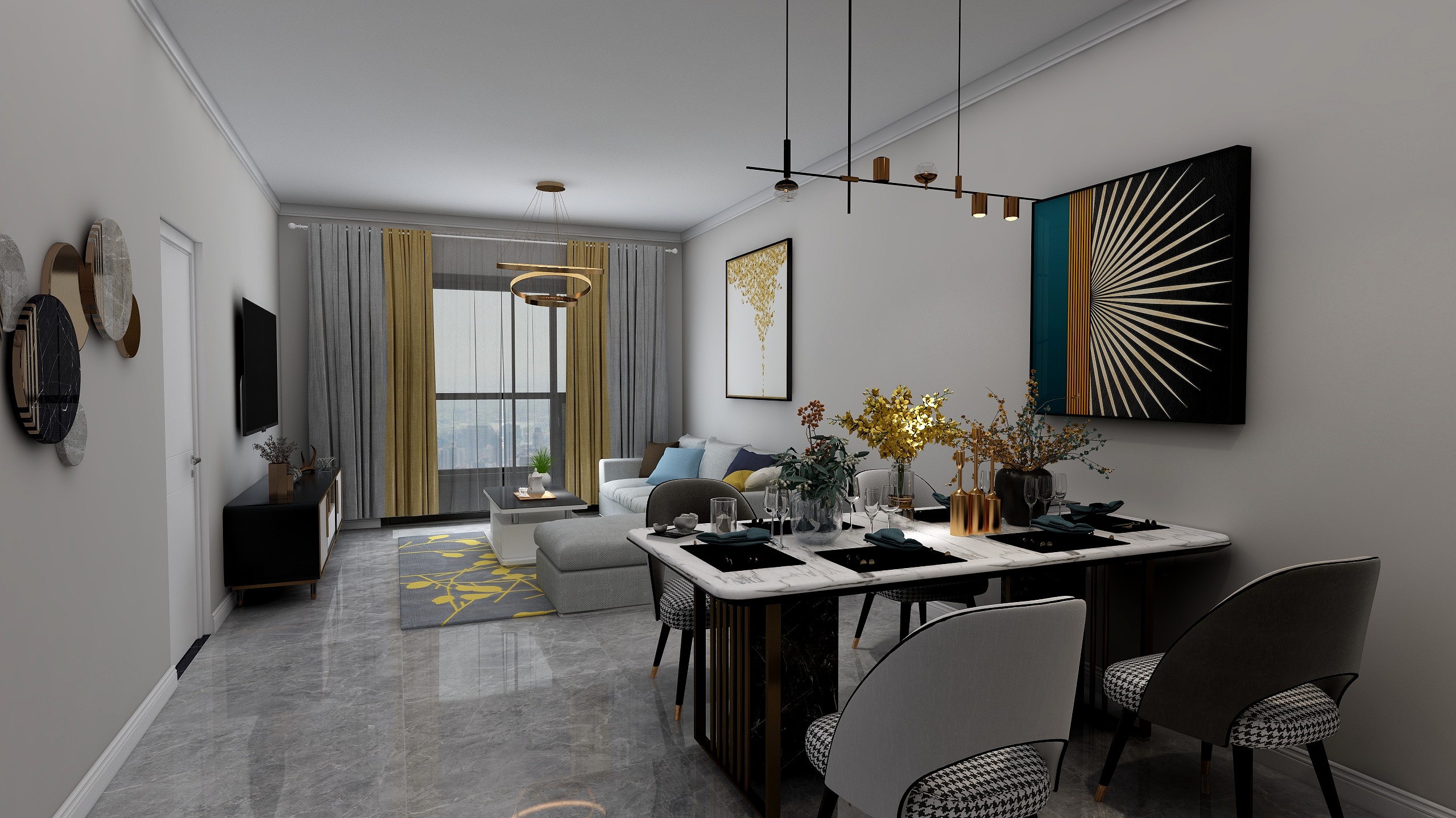 然格-中梁首府-102平方米-装修设计方案