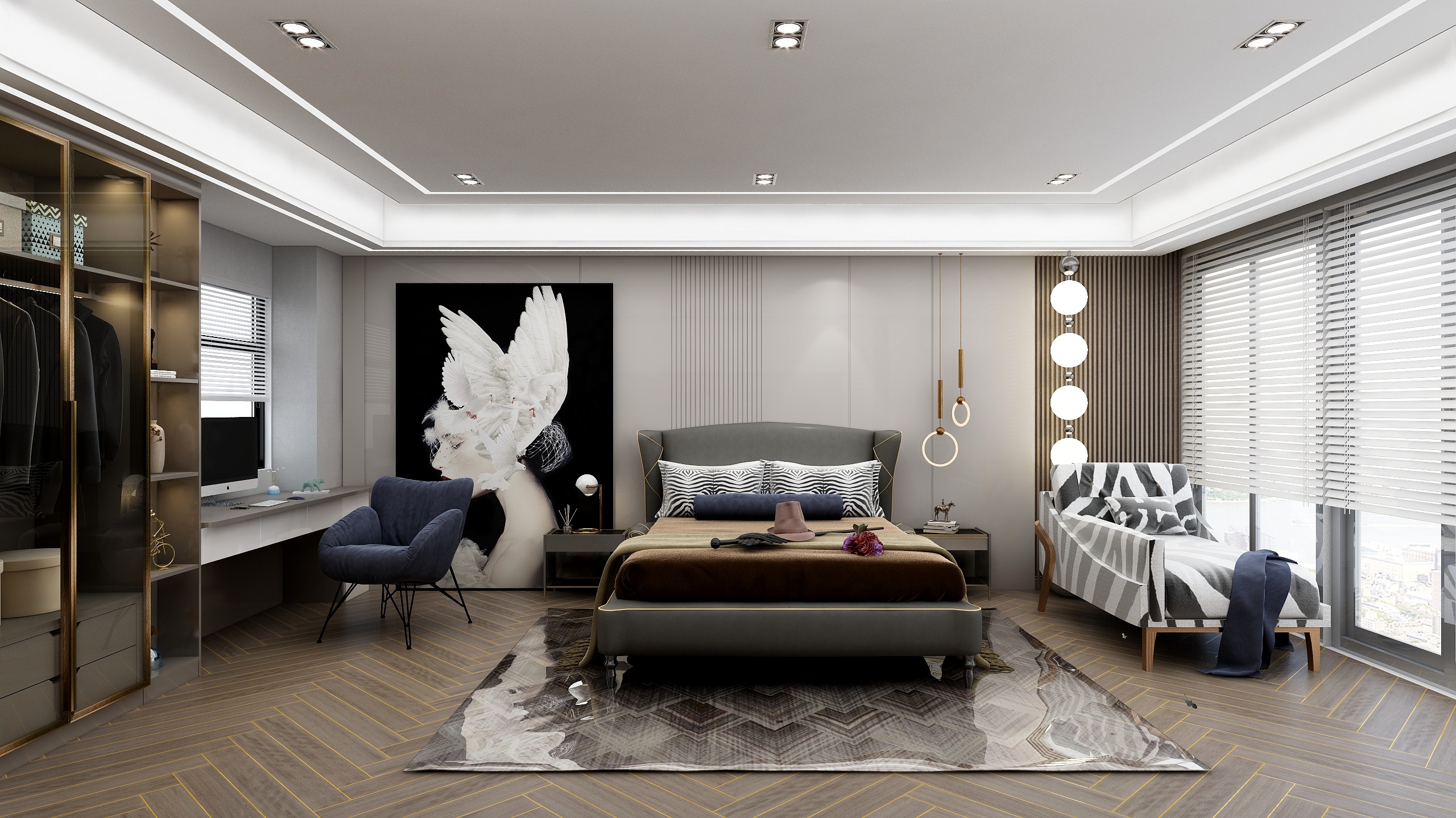 金迪装饰111-68平轻奢风LOFT-装修设计方案