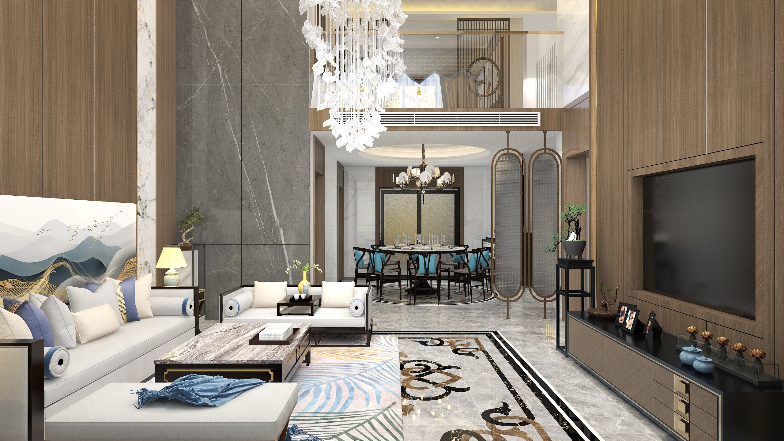 你豆蔻年华的回忆-轻奢新中式双层复式-装修设计方案