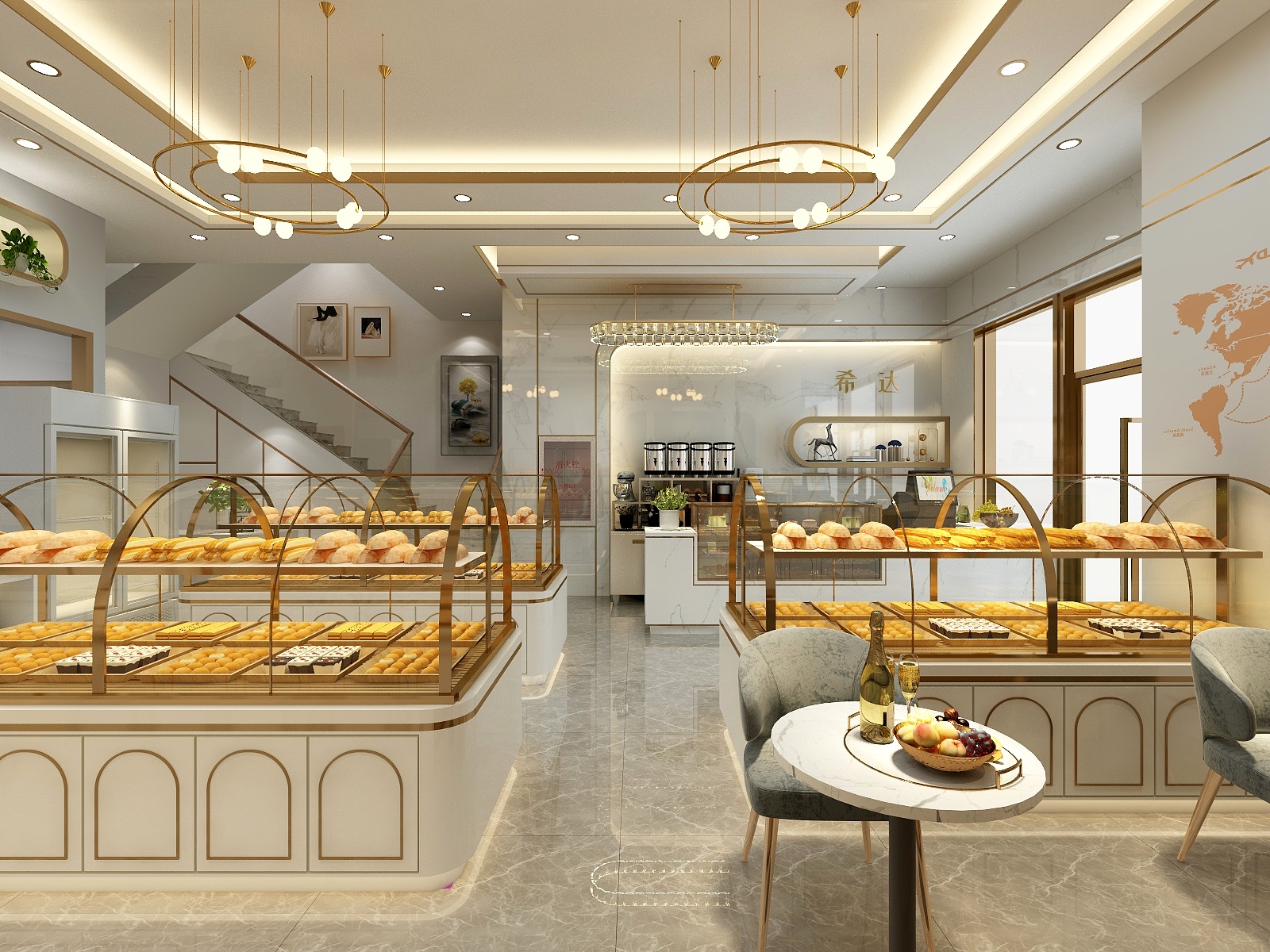 空间秀设计-希达烘焙-轻奢-装修设计方案