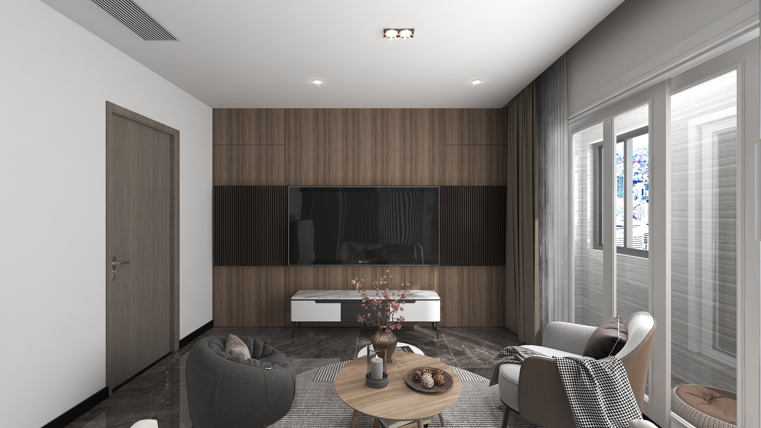 李志锋-午后-89平现代极简装修效果图