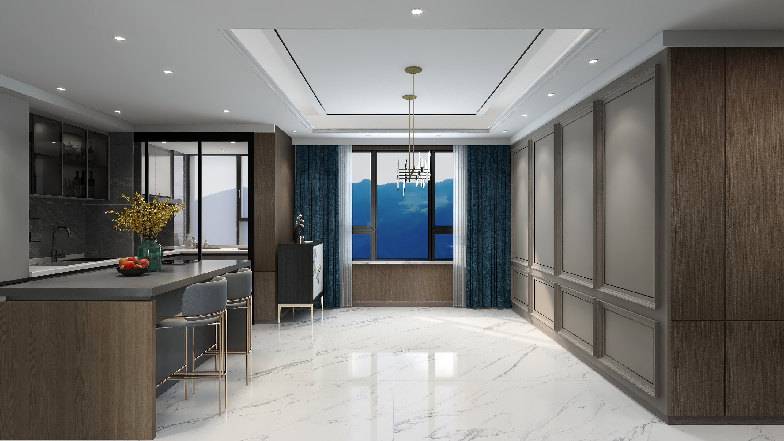 武阳阳-熙春郡176方新中式混搭私宅方案装修效果图