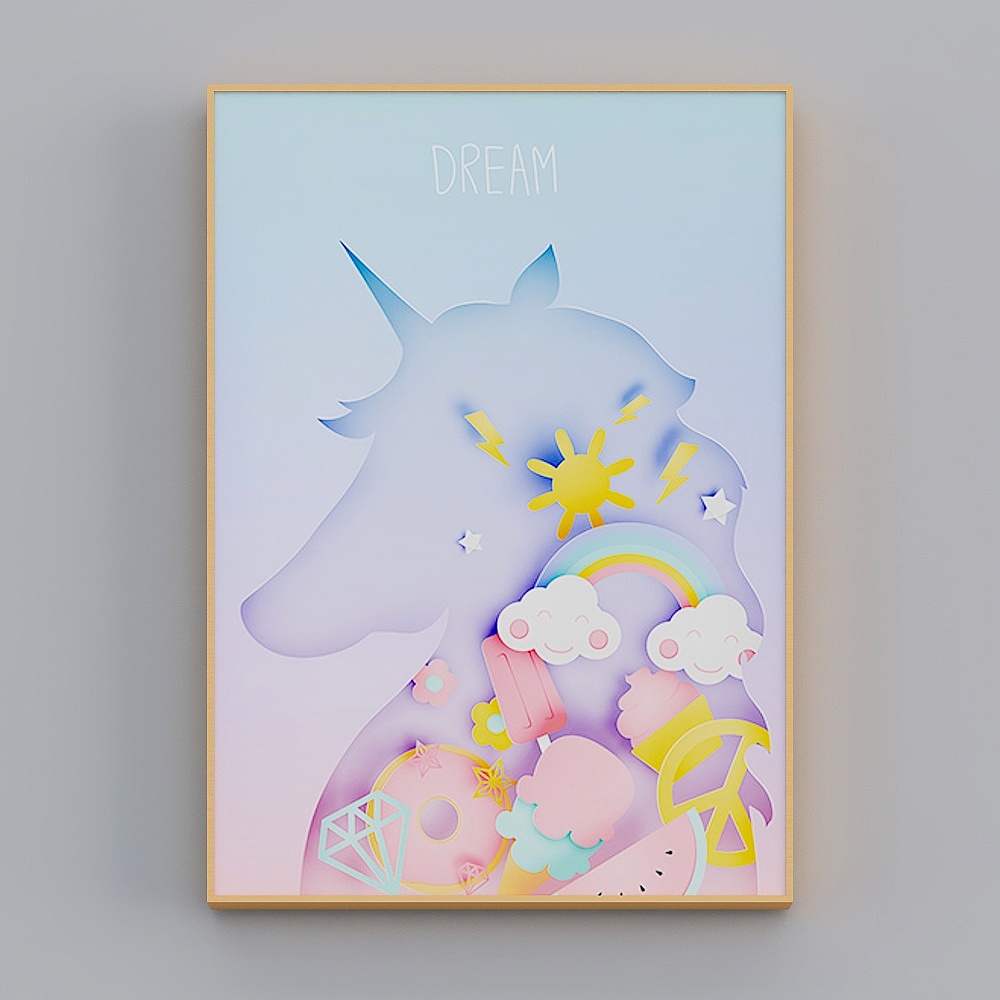 快乐工坊-北欧风-儿童房装饰画-童心梦稚