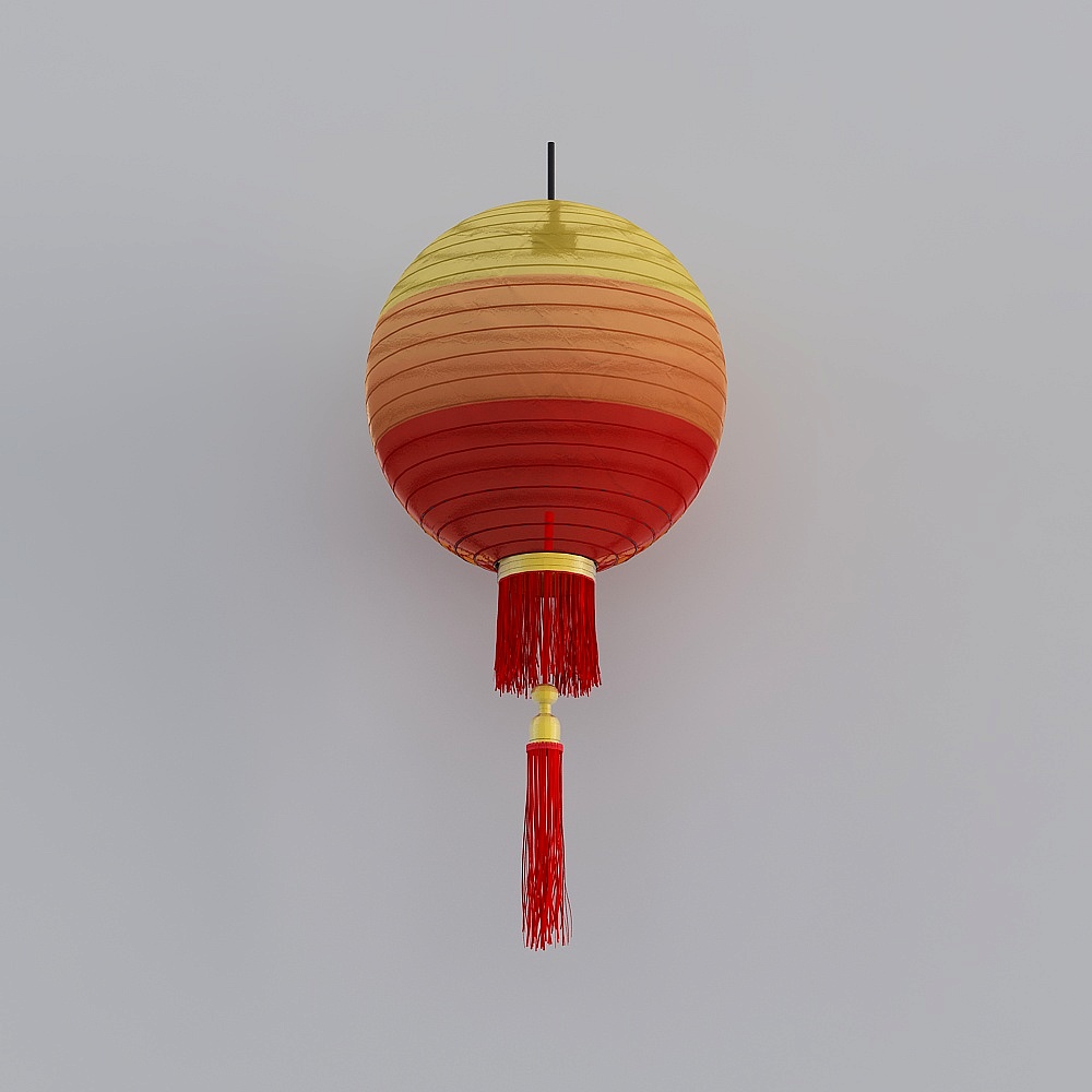 中式灯笼-拼色灯笼3D模型