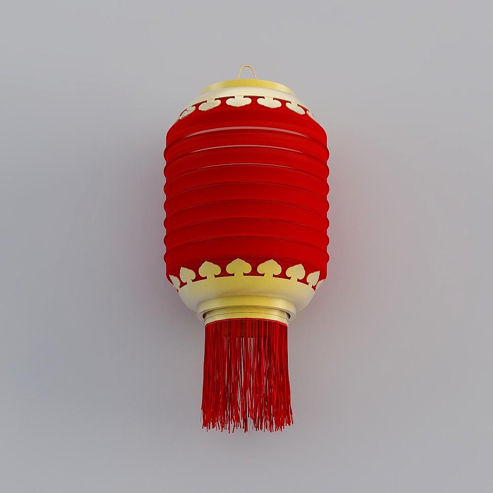 中式灯笼-大圆柱灯笼3D模型