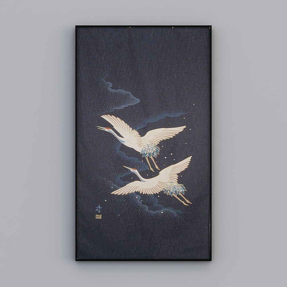 新中式装饰画-双鹤