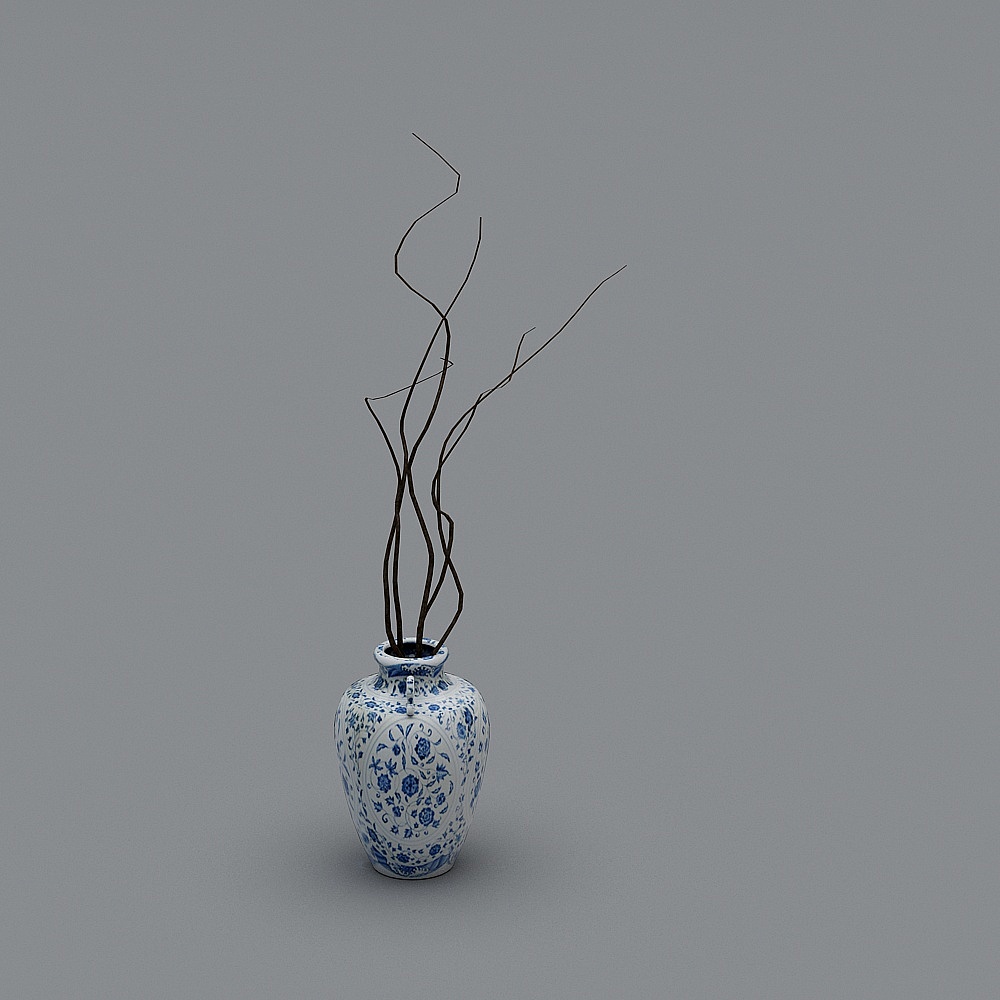 中式花瓶-干枝