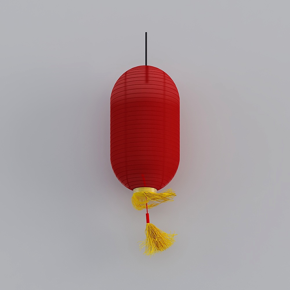 中式灯笼-圆柱红灯笼3D模型
