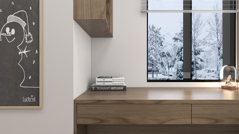 Minimalist Gray Study Home Office
