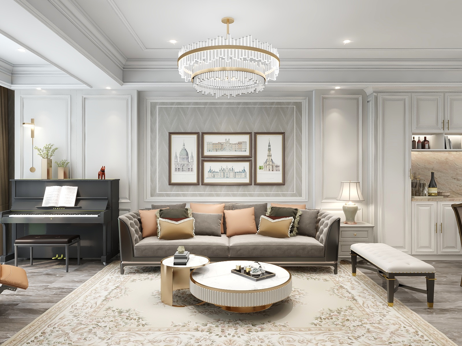 朱晨希-【美式轻奢】装修效果图