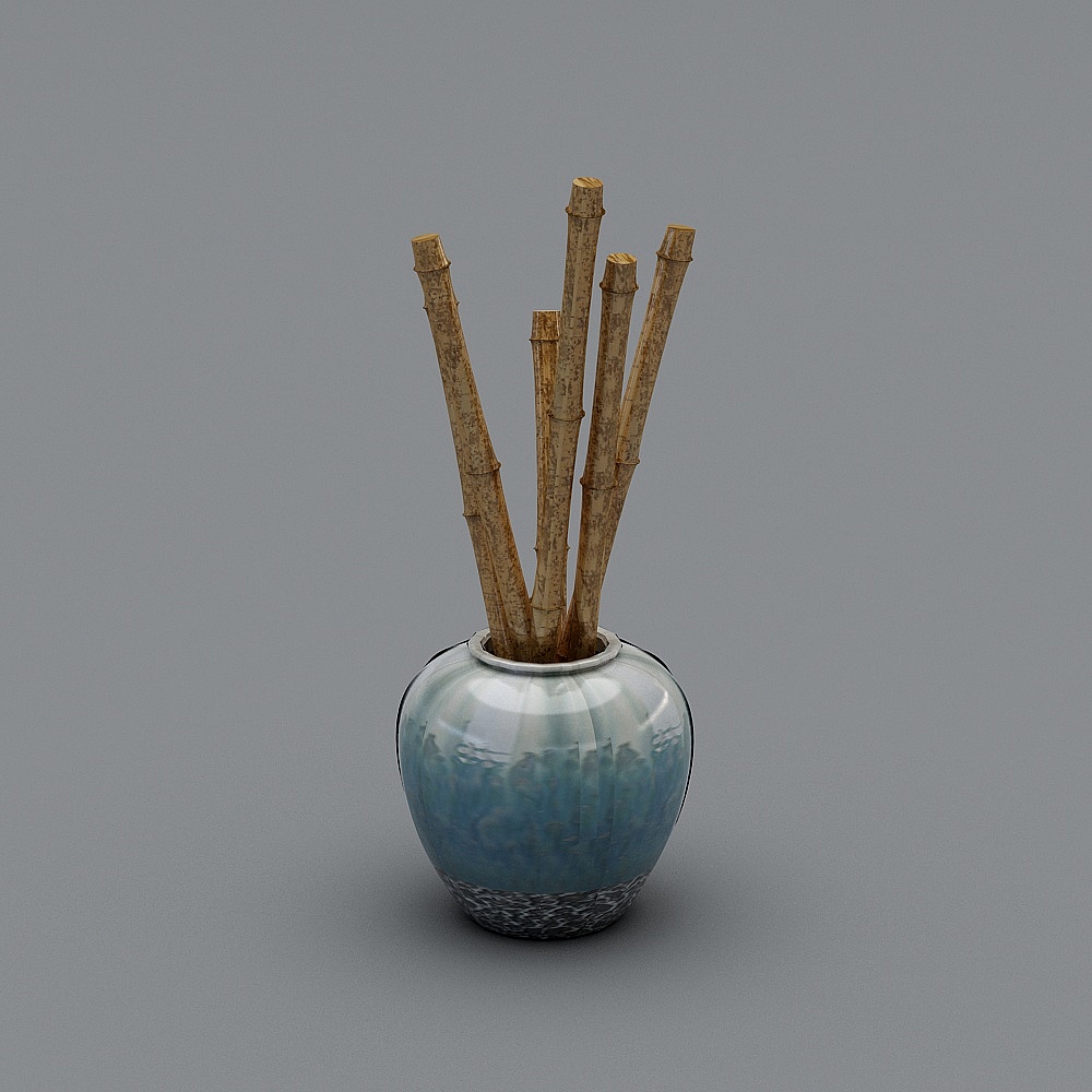 中式花瓶-竹子