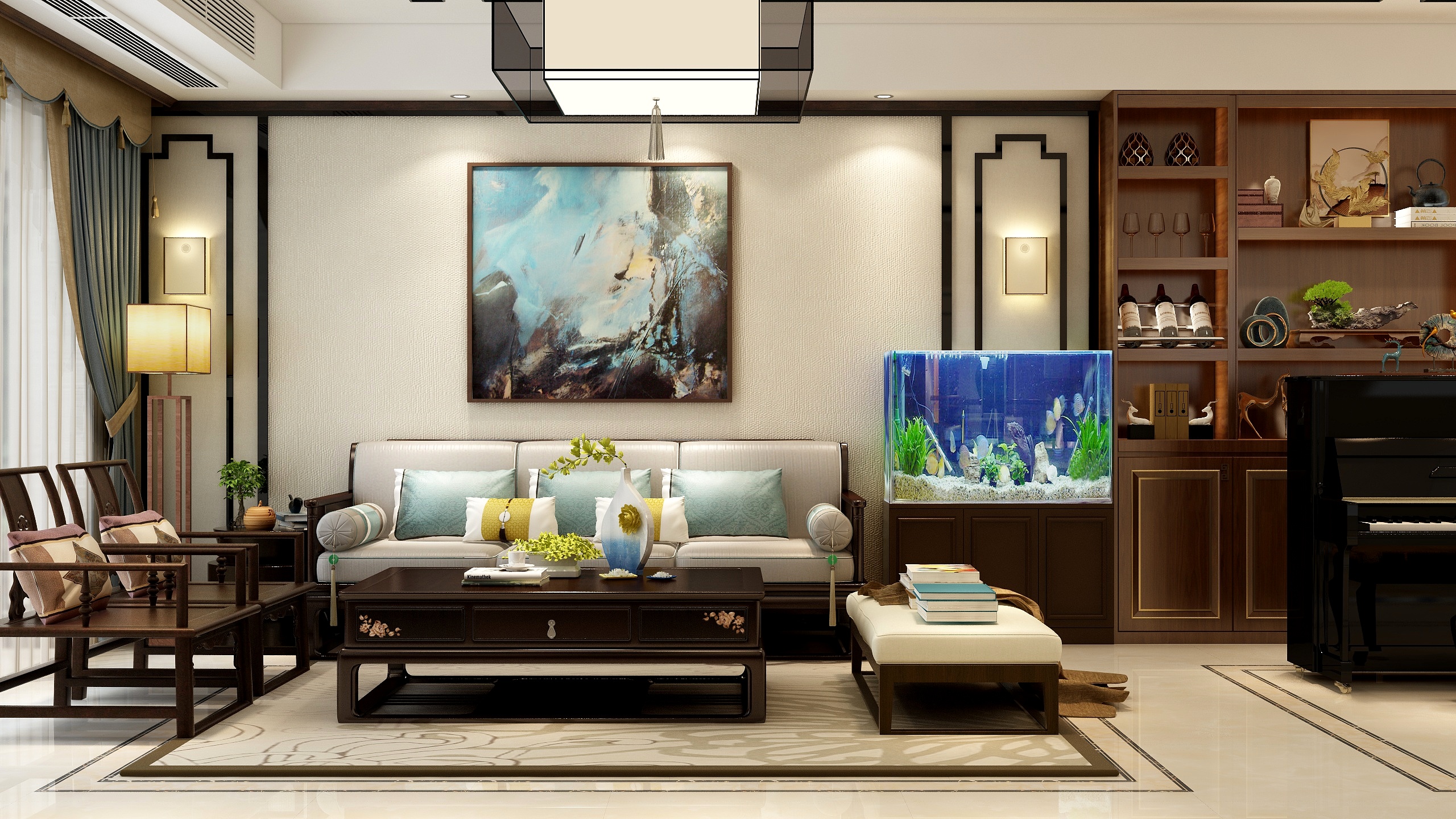 王思力-老房改造--新中式风格装修效果图