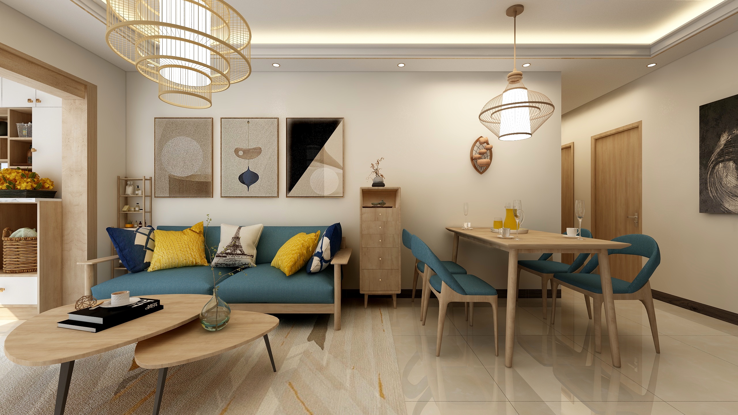 艺雲设计1-88方日式原木小三居-装修设计方案