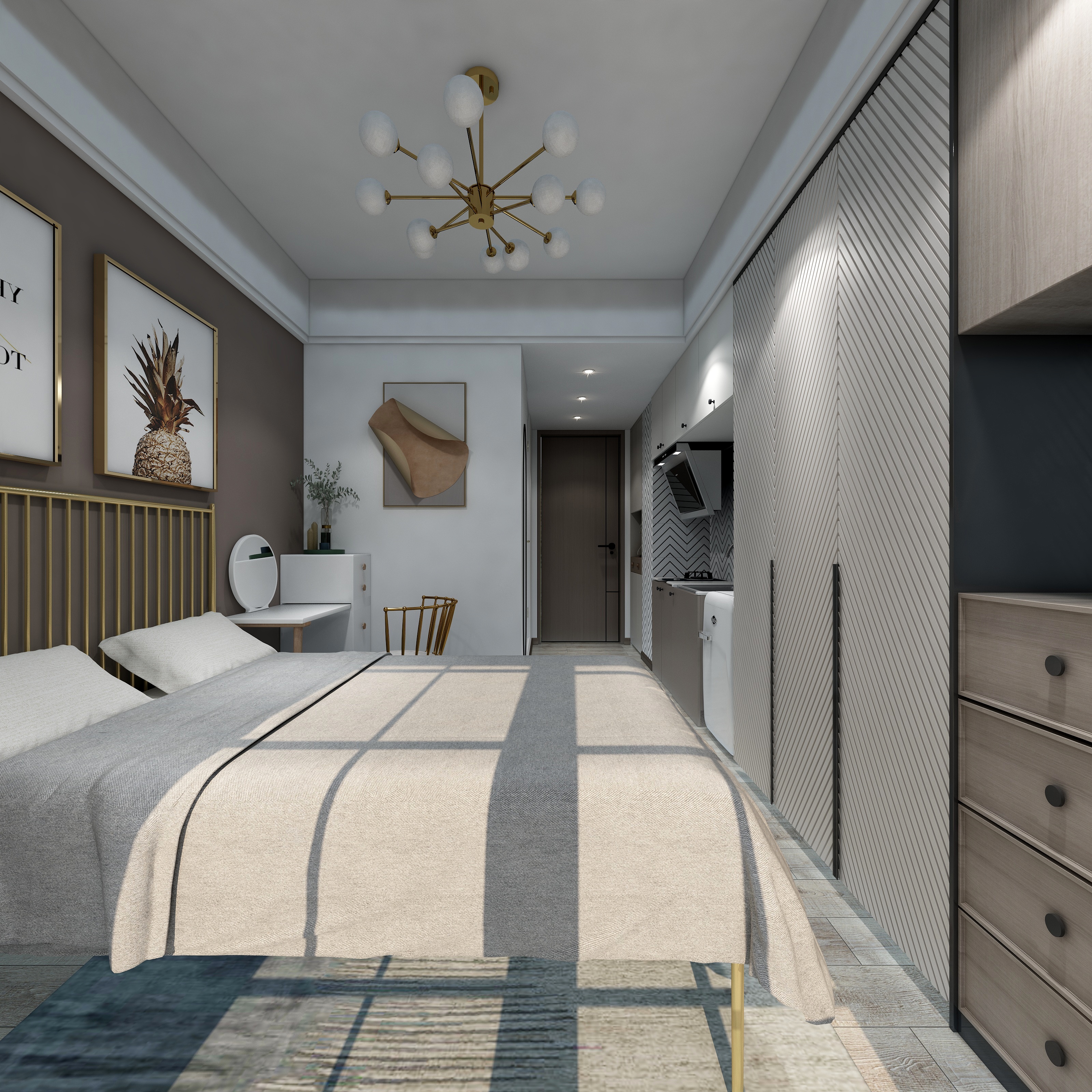 设计CEN-单间-公寓-装修设计方案