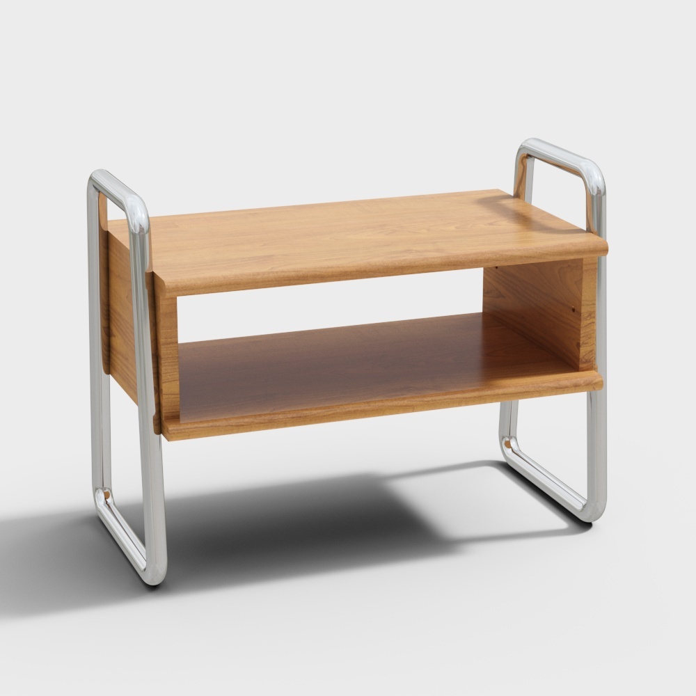凡屋家具-Lucky换鞋凳-0.6M樱桃木3D模型