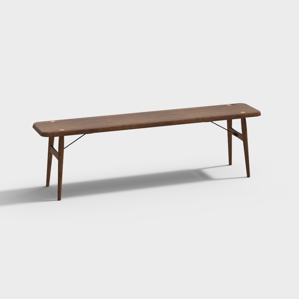 凡屋家具-巧克力长凳-1.5M黑胡桃款