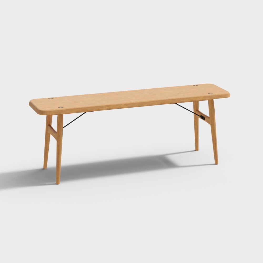 凡屋家具-巧克力长凳-12M樱桃木款3D模型
