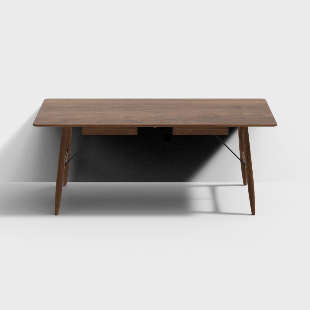 凡屋家具-巧克力餐桌-2M黑胡桃款3D模型