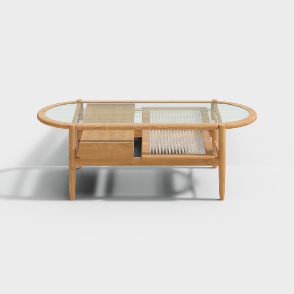 凡屋家具-氧气茶几-1.3M樱桃木款