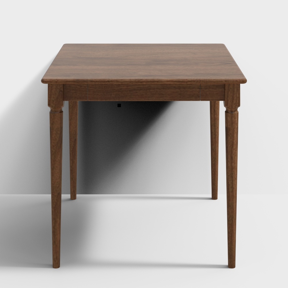 凡屋家具-基础餐桌-0.8M黑胡桃款3D模型