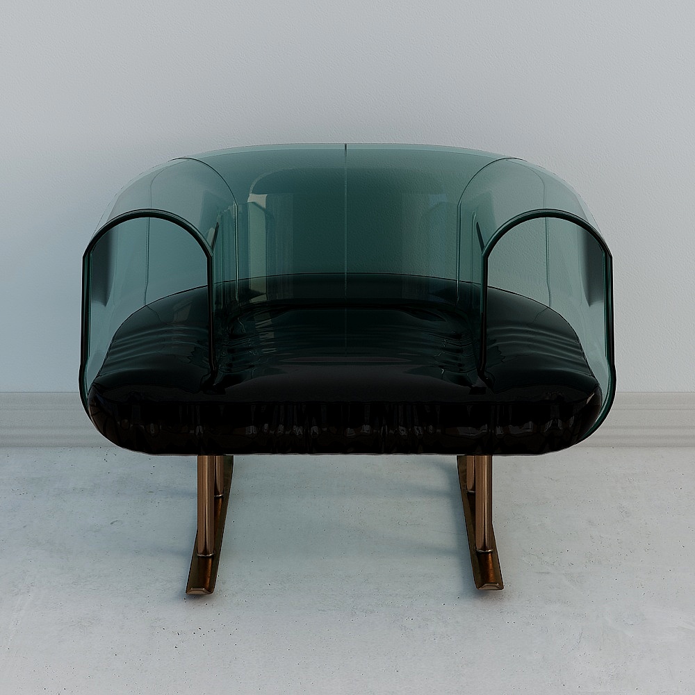 现代客厅-亚克力单人沙发3D模型