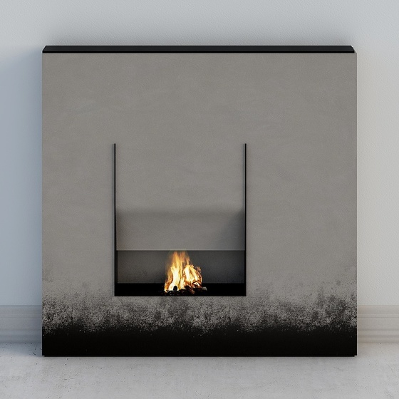 Wall fireplace set