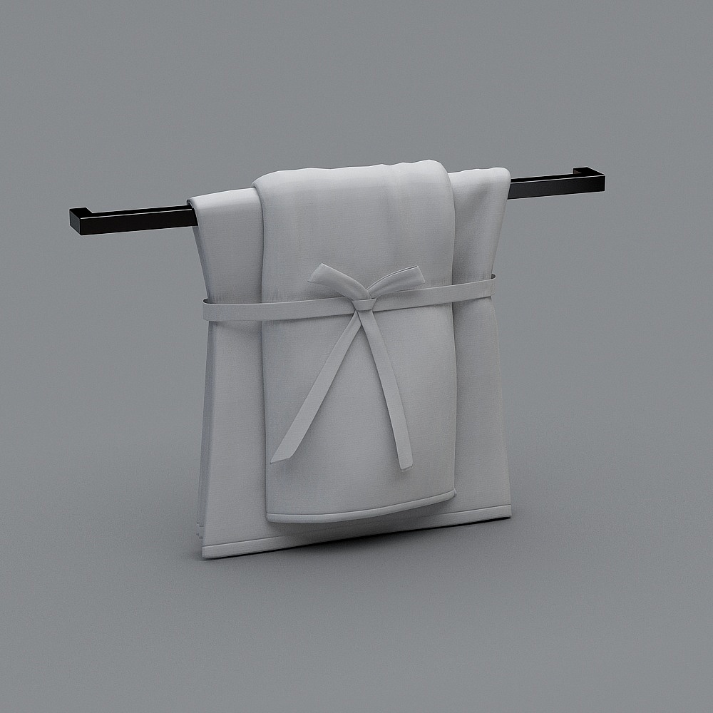 现代卫生间2-毛巾组合3D模型