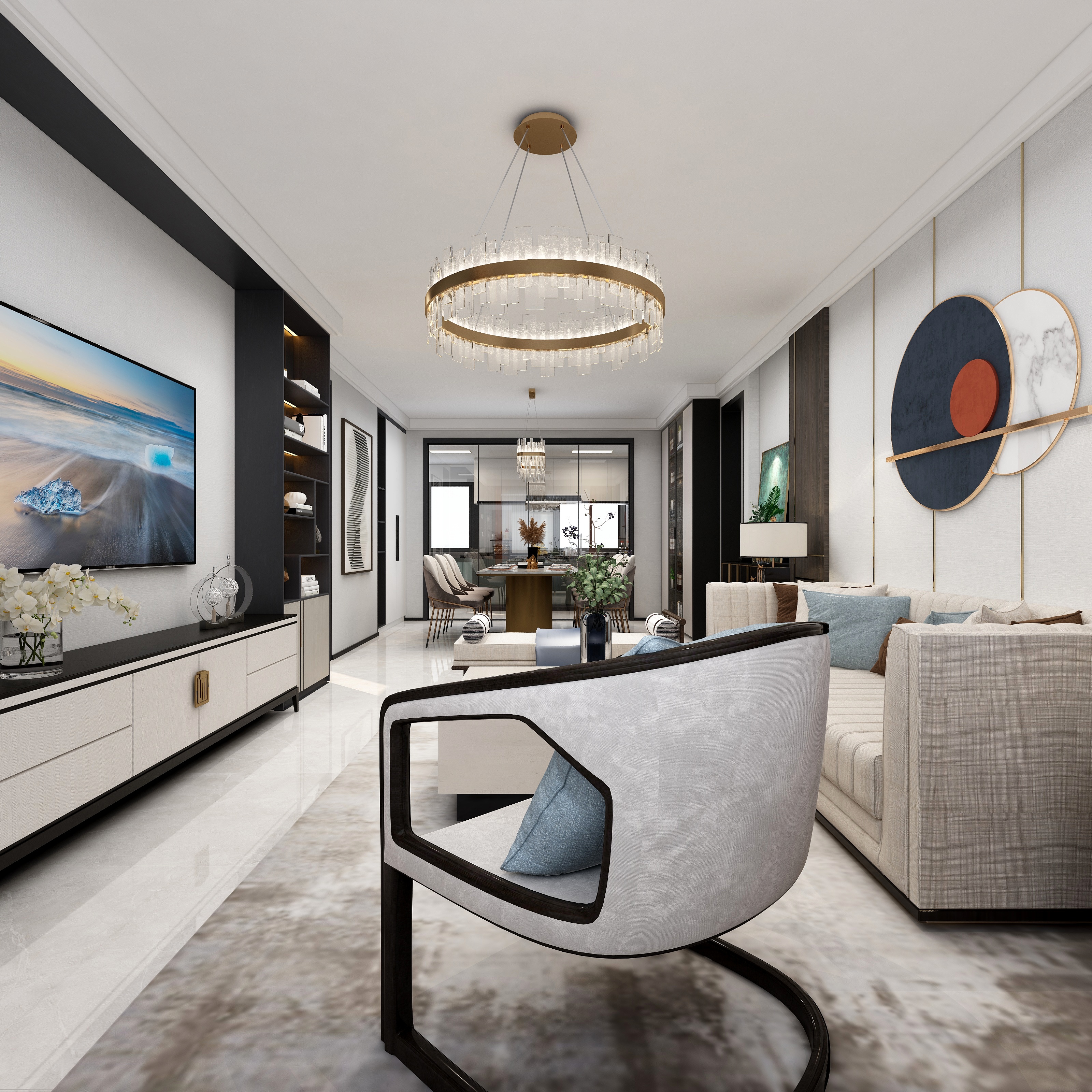 全景VIP设计-[风归影]-黑白灰装修效果图