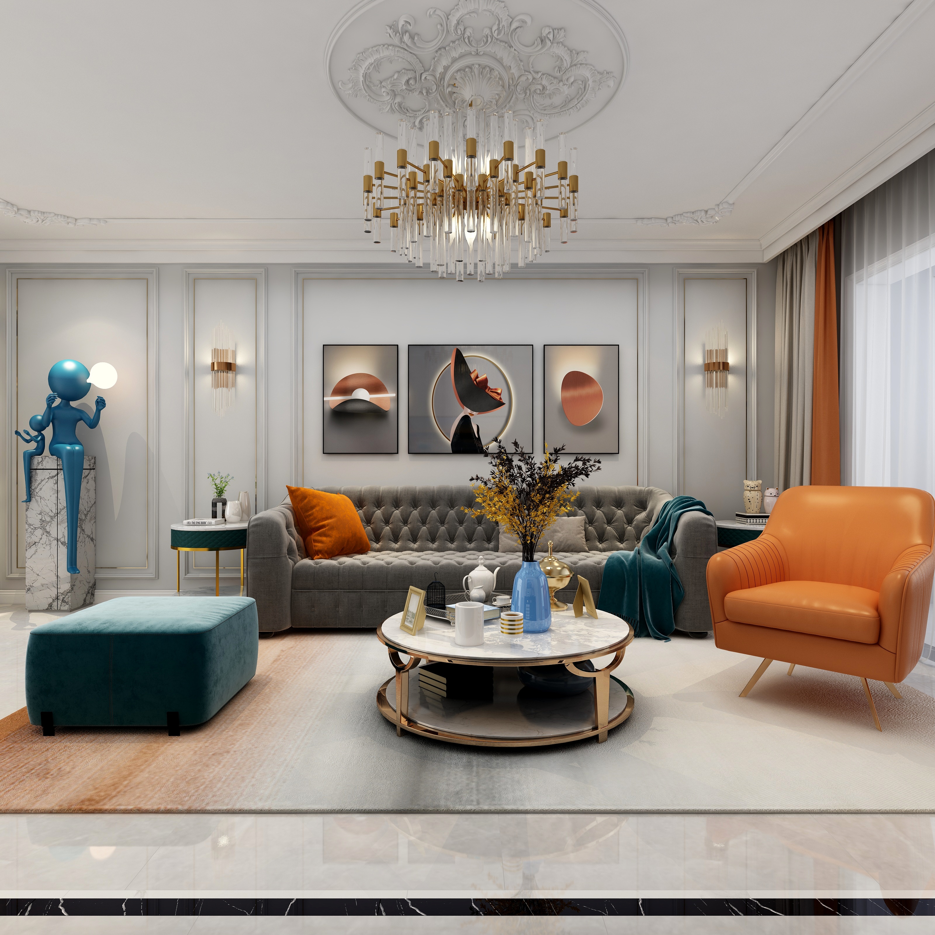 全景VIP设计-[桑竹未孚]-美式轻奢装修效果图