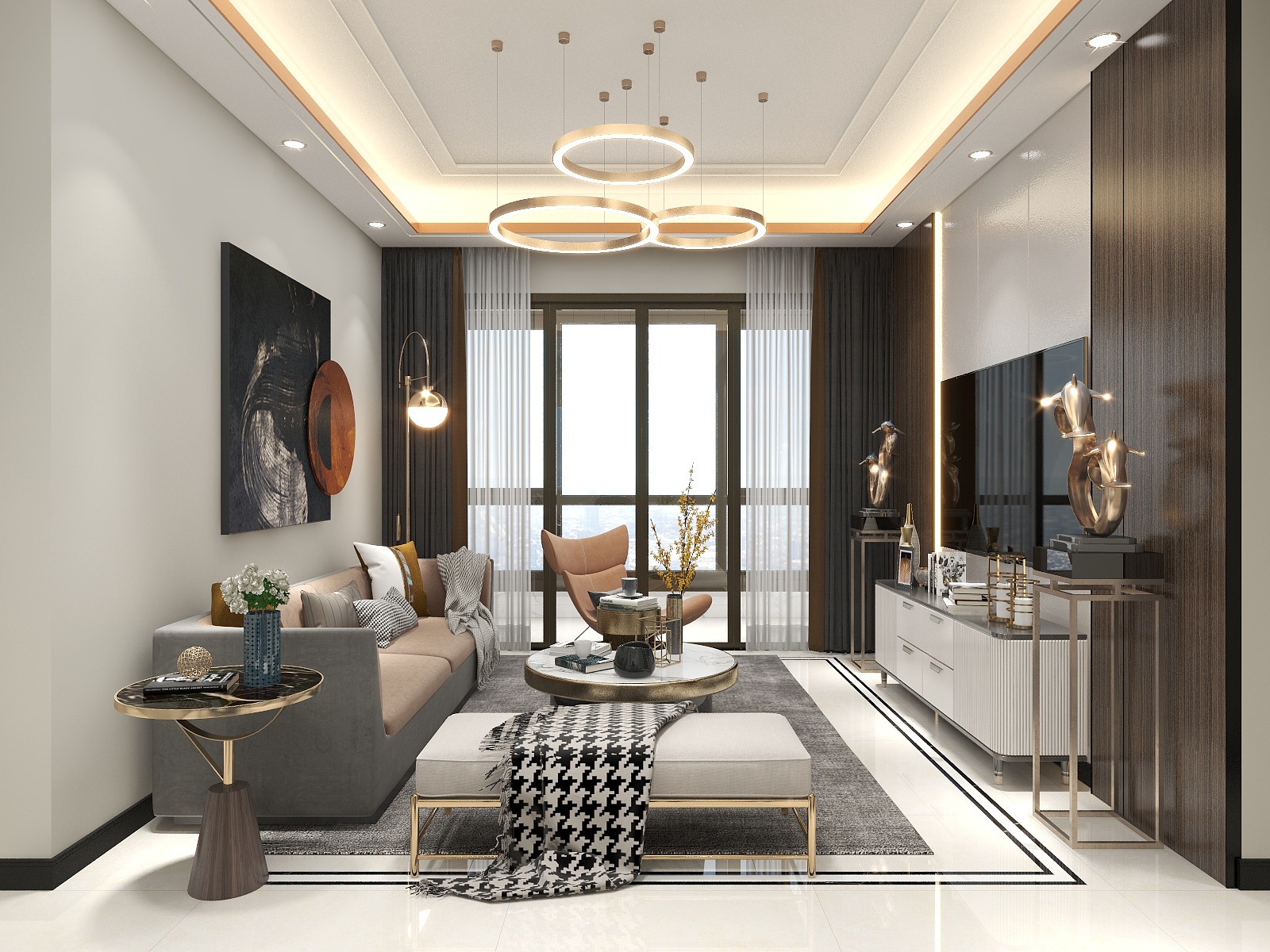 一品设计YP-126m²现代轻奢装修效果图