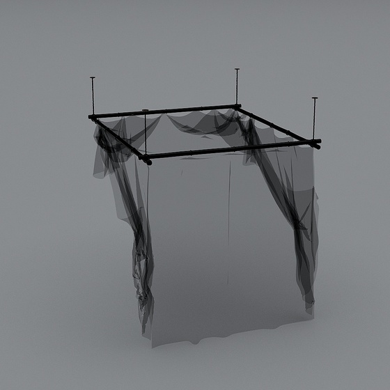 Modern Bed Curtain,Black