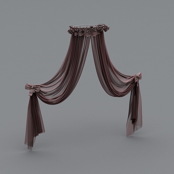 European Bed Curtain,Brown